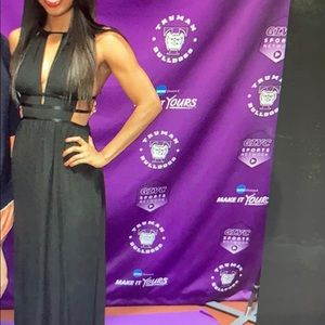 Long black cut out dress